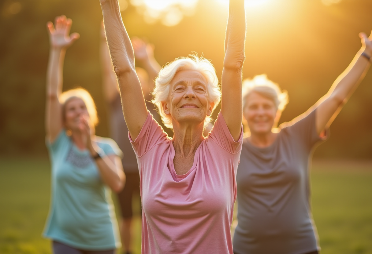 Інструктор демонструє позу йоги з елементами творчості